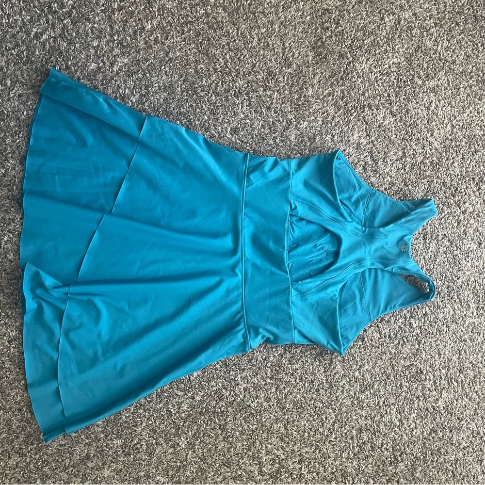 Athleta Turquoise Cutout Racerback Dress - Picture 2 of 4